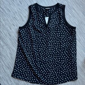 Chico's Black and White Patterned Sleeveless Top
